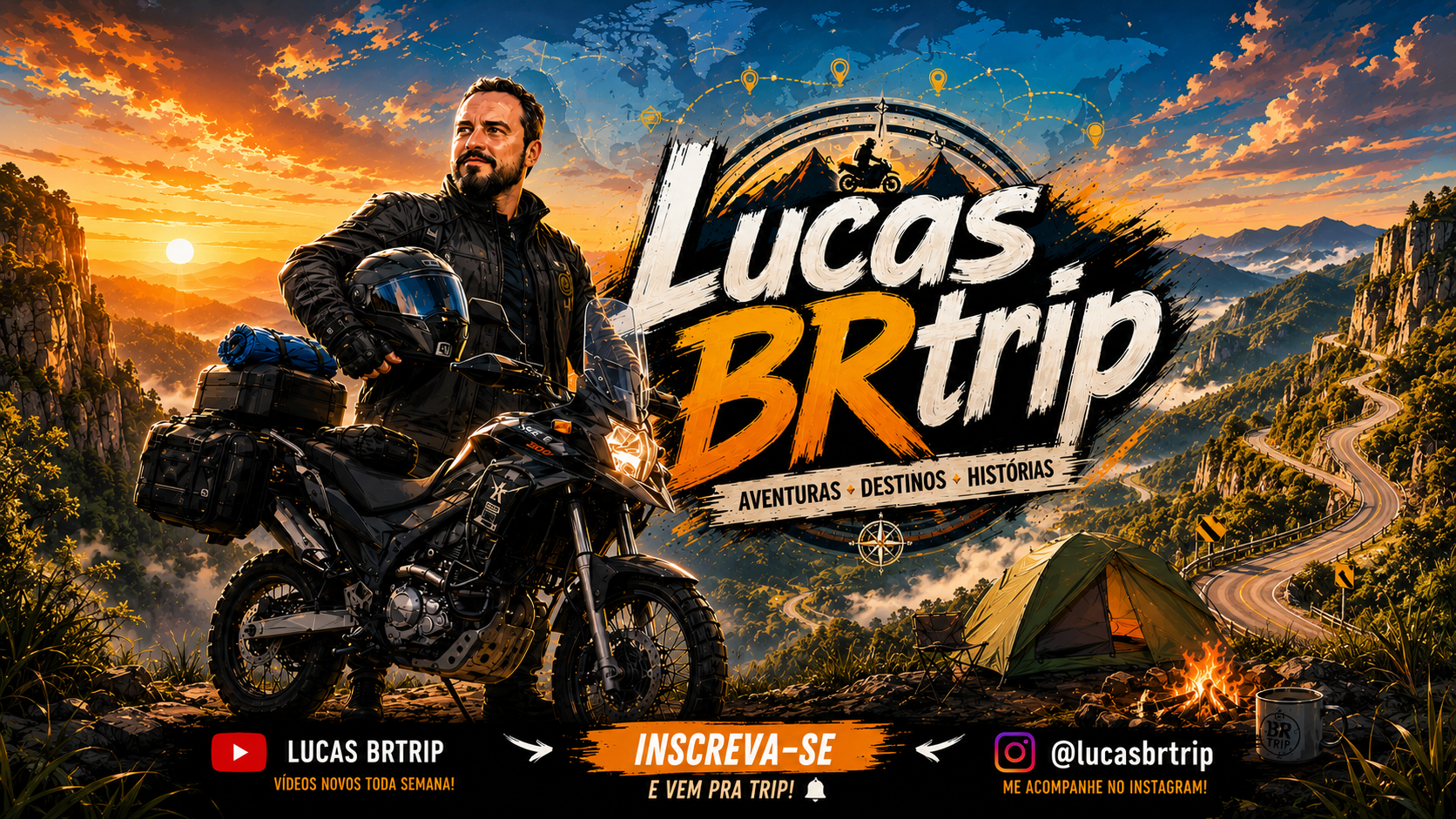 Lucas BRtrip em viagem de moto